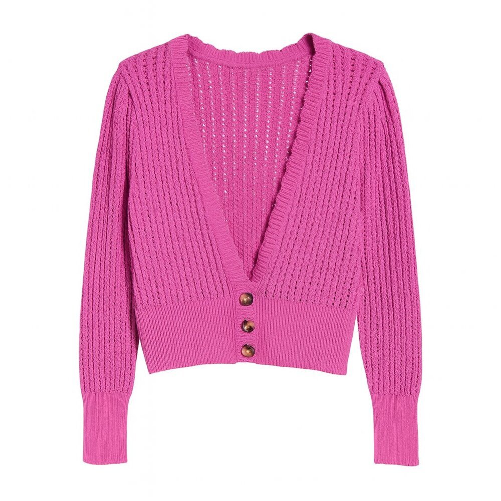 Charter Club Pink Knit Cardigan Sweater – Size M
